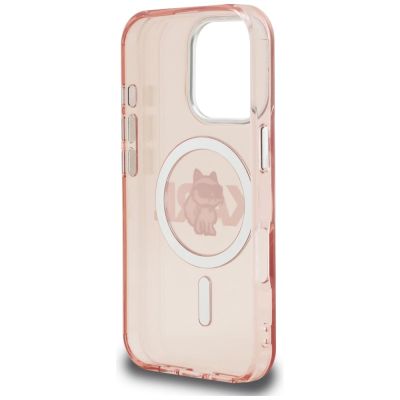 7. Etui Karl Lagerfeld IML Choupette Sketch Logo MagSafe na iPhone 16 Pro Max - różowe