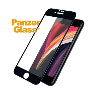 2. Szkło hartowane PanzerGlass E2E Super+ na iPhone 6 / 6s / 7 / 8 / SE 2020 / SE 2022 - z czarną ramką
