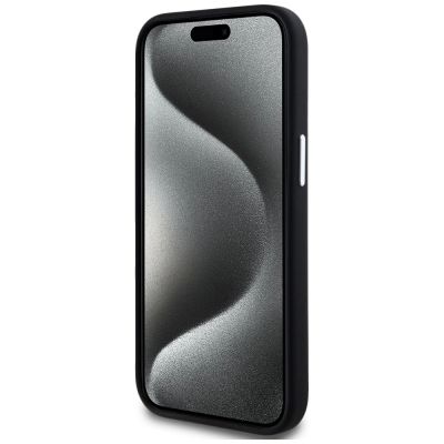 5. Etui Karl Lagerfeld Silicone Metal Script Logo na iPhone 15 - czarne