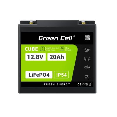 25. GREEN CELL AKUMULATOR LIFEPO4 CUBE 20AH 12V/12.8V 256WH LFPGC12V20AH