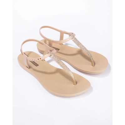 3. Ipanema Sandal Class sandały japonki damskie lekkie beżowe ze złotym
