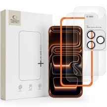 Szkło hartowane Tech-Protect Easy Set+ 2-Pack na wyświetlacz oraz szkło hartowane na obiektyw na iPhone 18 Pro