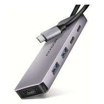 Axagon HMC-5H60 stacja dokująca Przewodowa USB 3.2 Gen 1 (3.1 Gen 1) Type-C Szary
