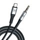 7. Kabel 3mk AUX minijack 3.5 mm / USB-C - srebrny