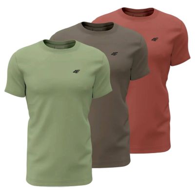 T-shirt męski (ZESTAW KOSZULEK 3 SZT.) 4F 4FWSS26TTSHM4480-90S