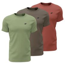 T-shirt męski (ZESTAW KOSZULEK 3 SZT.) 4F 4FWSS26TTSHM4480-90S
