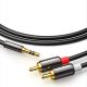 21. Kabel Ugreen AV116 10591 audio mini jack 3,5 mm (męski) / 2RCA (męski) 5m - czarny