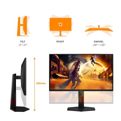 4. AOC G4 25G4ZR monitor komputerowy 62,2 cm (24.5") 1920 x 1080 px Czarny, Czerwony