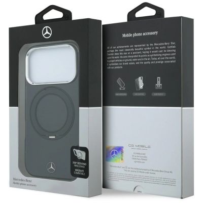 8. Etui Mercedes Ring Stand Iconic Logo MagSafe na iPhone 18 Pro Max / 17 Pro Max - czarne