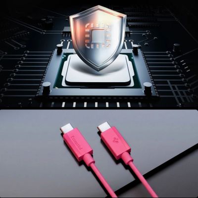 4. Kabel Spigen Essential EB6015CC USB-C 60W 100 cm - różowy