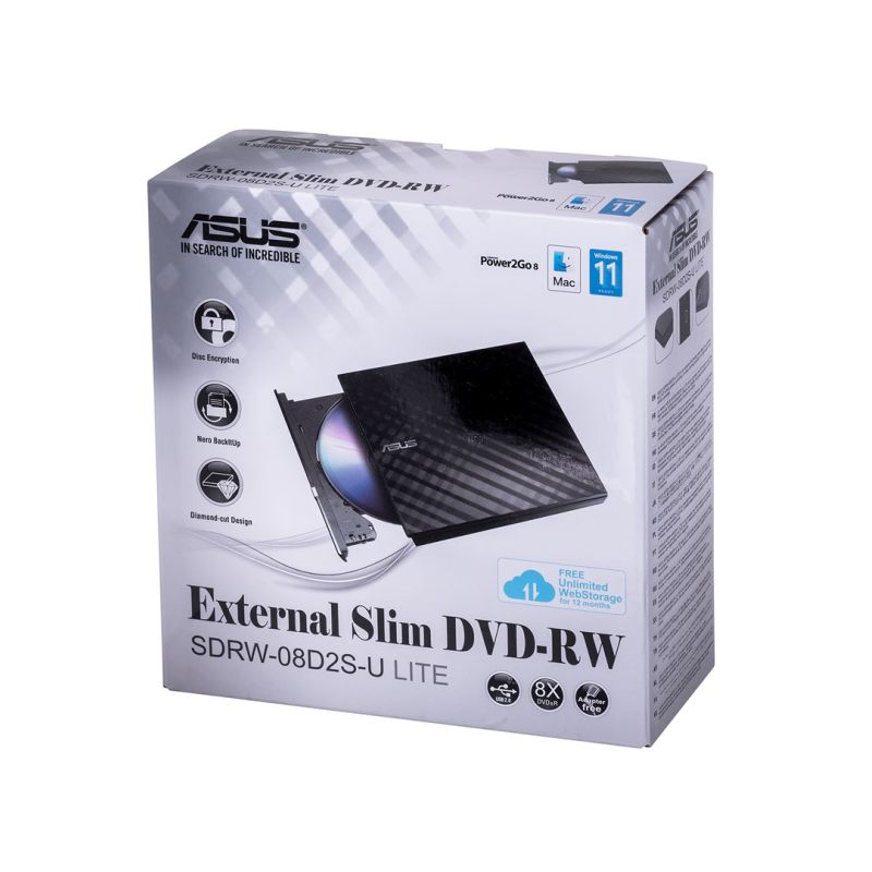 9. DVD-REC ASUS SDRW-08D2S-U LITE USB SLIM CZARNY BOX