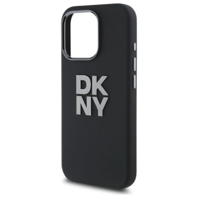 6. Etui DKNY Liquid Silicone Metal Logo na iPhone 16 Pro - czarne