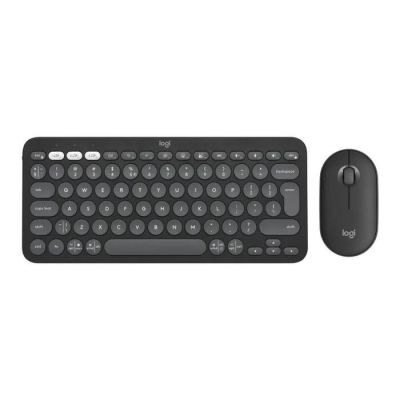 9. Logitech 920-012244 klawiatura Dołączona myszka Uniwersalne RF Wireless + Bluetooth QWERTY Amerykański międzynarodowy Grafitowy