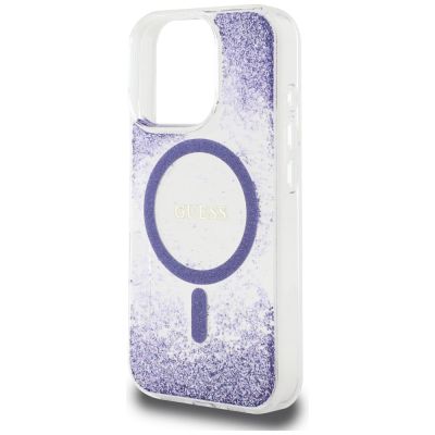 6. Etui Guess HC Resin Bottom Glitter MagSafe na iPhone 16 Pro Max - fioletowe