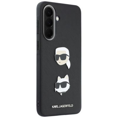 4. Etui Karl Lagerfeld w/ Karl&Choupette Heads Pins&Logo na Samsung Galaxy A37 5G - czarne