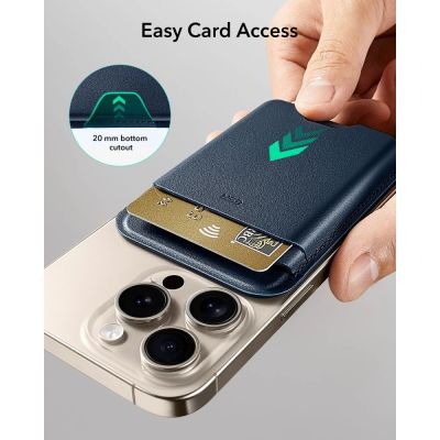 5. Portfel magnetyczny ESR Classic RFID Magnetic Wallet MagSafe na telefon - granatowy