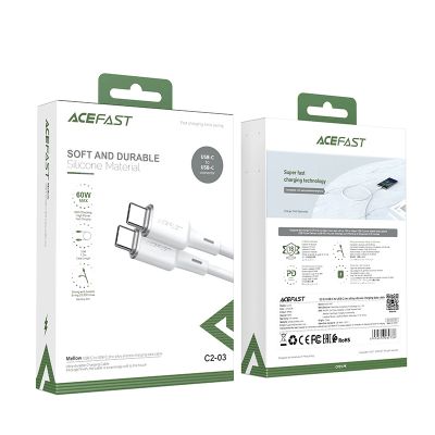 5. Kabel Acefast C2-03-C-C USB-C - USB-C PD QC 60W 3A 480Mb/s 1,2m - biały