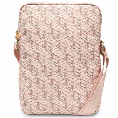 3. Torba Guess GCube Stripes na tablet 10" - różowa
