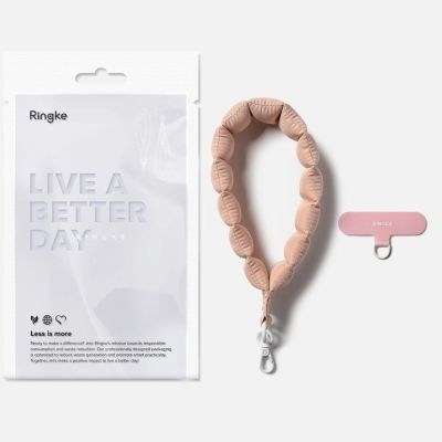 7. Smycz do telefonu Ringke Holder & Puffer Hand Strap - różowa