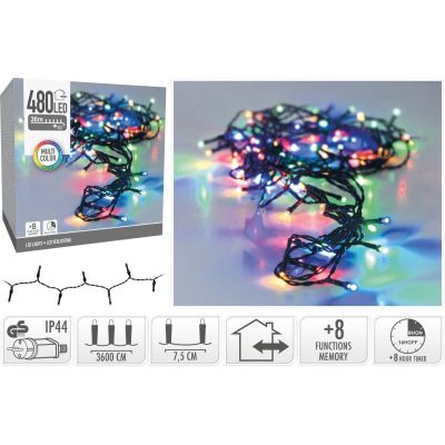 12. LAMPKI CHOINKOWE ŁAŃCUCH ŚWIETLNY 480 LED TIMER MULTIKOLOR