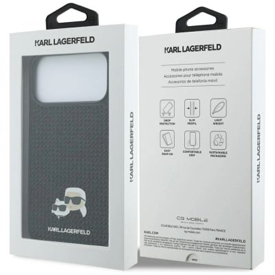 8. Etui Karl Lagerfeld Rhinestones Karl&Choupette Pin na iPhone 17 Pro Max - czarne