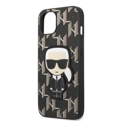 6. Etui Karl Lagerfeld Monogram Ikonik Patch na iPhone 13 mini - czarne