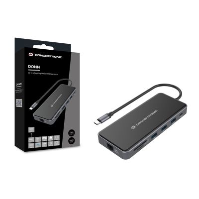 2. Conceptronic DONN15G - Stacja dokująca - USB-C 3.2 Gen 1 - VGA, 2 x HDMI - GigE