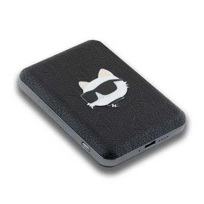 4. Powerbank Karl Lagerfeld Choupette Head Pin MagSafe indukcyjny 5000mAh 16W - czarny