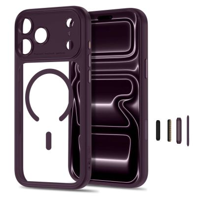 2. Etui Tech-Protect MagPeak MagSafe CC na iPhone 18 Pro Max / 17 Pro Max - przezroczysto-burgundowe