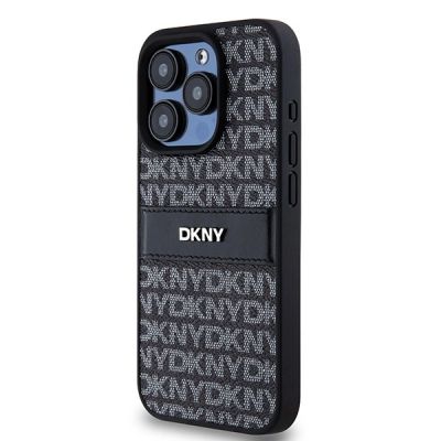 2. Etui DKNY Leather Mono Stripe & Metal Logo na iPhone 15 Pro Max - czarne