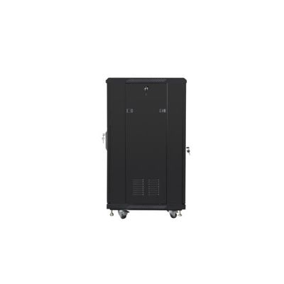 8. Szafa rack Lanberg FF01-6622-12B (22U; 19''; 1160 mm / 600mm / 600 mm; stojąca; Szklane; 800 kg; kolor czarny)