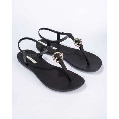 3. Ipanema Sandal Class sandały japonki damskie modne czarne ze złotym