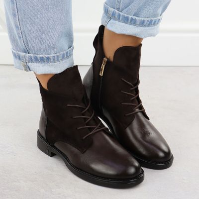 7. Botki zamszowe damskie brązowe Potocki Z25-SZ12080