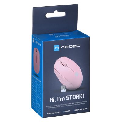 7. NATEC MYSZ BEZPRZEWODOWA STORK 1600DPI RÓŻOWA NMY-2002