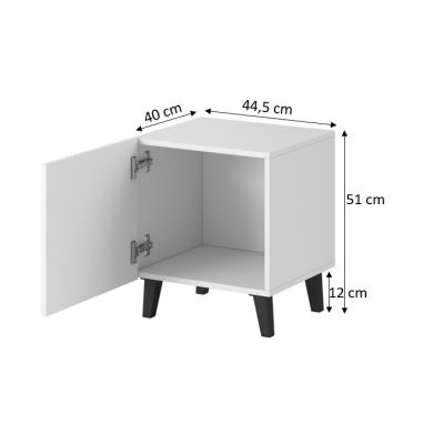 4. Szafka nocna PAFOS 2szt. 45x40xH.51 biały mat