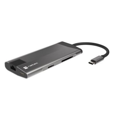 3. NATEC MULTIPORT ADAPTER FOWLER PLUS USB-C-> USB 3.0 3X, HDMI 4K, USB-C PD, RJ45, MICRO SD NMP-1690
