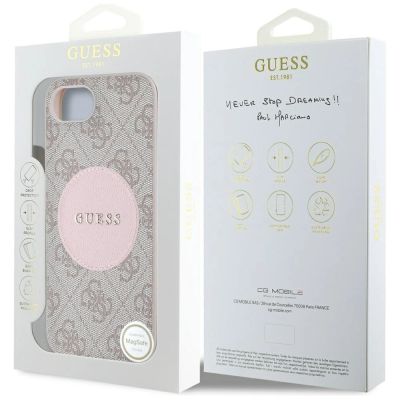 8. Etui Guess 4G Circle Classic Logo MagSafe na iPhone 16e - różowe
