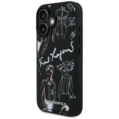 2. Etui Karl Lagerfeld Grained Pattern & Logo MagSafe na iPhone 16 - czarne