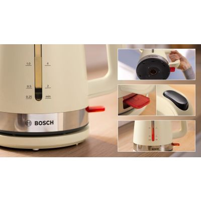 4. Czajnik Bosch MyMoment TWK4M227 (2400W; kremowy)