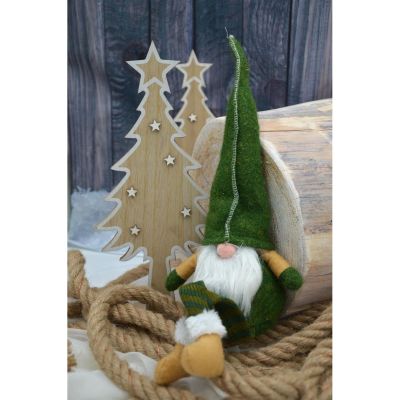 3. SKRZAT KRASNAL GNOM DEKORACYJNY 30+15CM ZIELONY