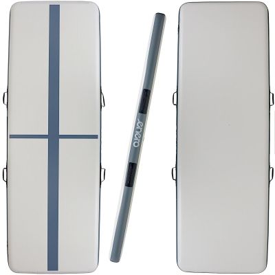 AIR TRUCK MATERAC GIMNASTYCZNY MATA ŚCIEŻKA AKROBATYCZNA 300X100X15CM POMPKA ELEKTRYCZNA SZARA