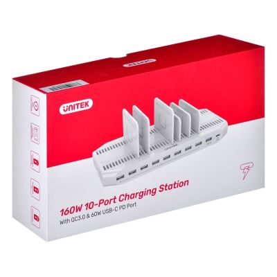 3. UNITEK STACJA ŁADUJĄCA 10X USB, 160W, Y-2190