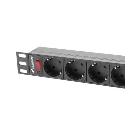 3. LANBERG LISTWA ZASILAJĄCA RACK 19" PDU 1U, 16A, 9X SHUKO, 3M PDU-09F-0300-BK