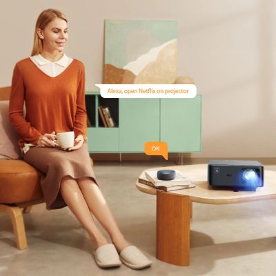 12. Projektor multimedialny Yaber K2s Pro LCD FullHD 1080p z głośnikami JBL i subwooferem - czarny