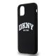 2. Etui DKNY Liquid Silicone White Printed Logo MagSafe na iPhone 11 / Xr - czarne