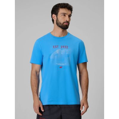 T-shirt regular z nadrukiem męski 4F 4FRSS26TTSHM4039-33S