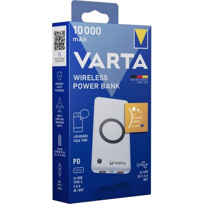 5. Varta 57913 Litowo-polimerowy (LiPo) 10000 mAh Bezprzewodowe ładowanie Biały
