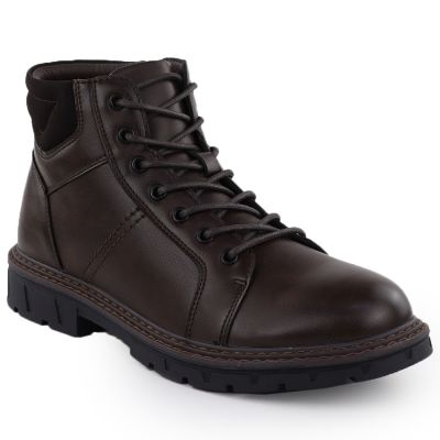 Botki męskie ocieplane trzewiki na suwaki brązowe VanHorn  AN71307