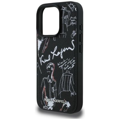6. Etui Karl Lagerfeld Grained Pattern & Logo MagSafe na iPhone 16 Pro - czarne