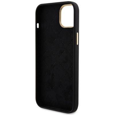 7. Etui Guess Silicone Logo Strass 4G do iPhone 15 - czarne